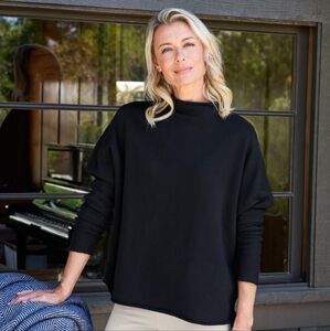 Frank & Eileen “Effie” Funnel Neck Capelet Sweatshirt LAB518TF Triple Fleece